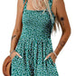 💞2026 HOT SALE ￡12.99!!💃Women's Summer Square Neck Sleeveless Loose Casual Short Smocked Romper