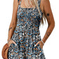 💞2026 HOT SALE ￡12.99!!💃Women's Summer Square Neck Sleeveless Loose Casual Short Smocked Romper
