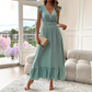 🎉Last Day Promotion 50% OFF💃🌼V-Neck Ruffled Waist-Defining Maxi Dress