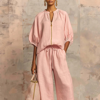 🔥2026 HOT SALE🔥🥰Women's Solid Color 2-Piece Casual Set