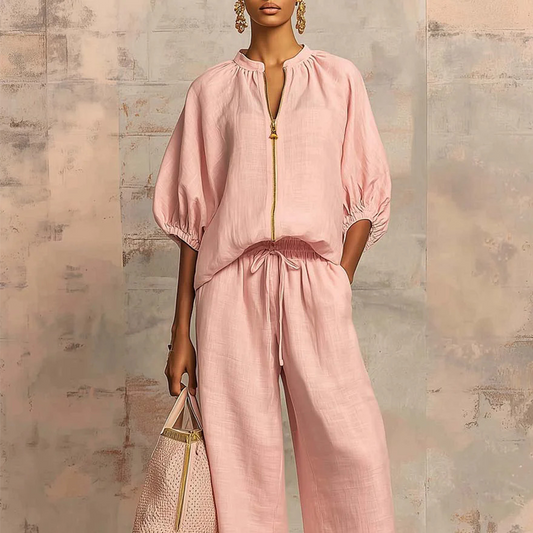 🔥2026 HOT SALE🔥🥰Women's Solid Color 2-Piece Casual Set